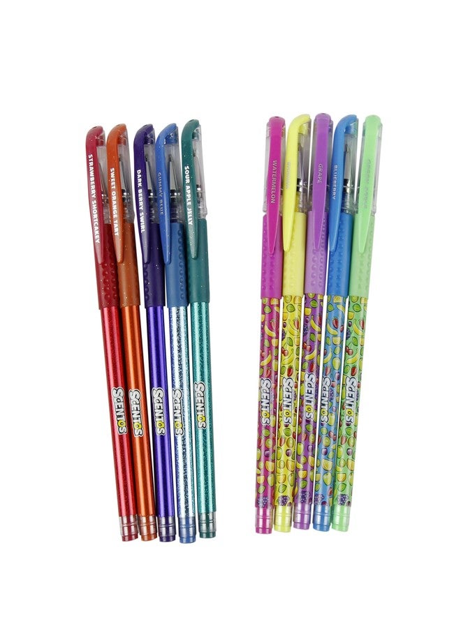 Scentos Scented Non-Toxic Neon Gel Pens Pack of 5 by Fratelli | Great For Drawing,Coloring,Writing And Gifting/Return Gifts | Designed in the USA - Image 5